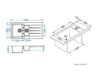 Мойка для кухни Alveus GRANITAL CADIT 80 в комплекте с сифоном 100х50 см схема 9