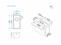 Мойка для кухни Alveus NOX 10 BRS в комплекте с интегрированным сифоном 22х44х17 см схема 3