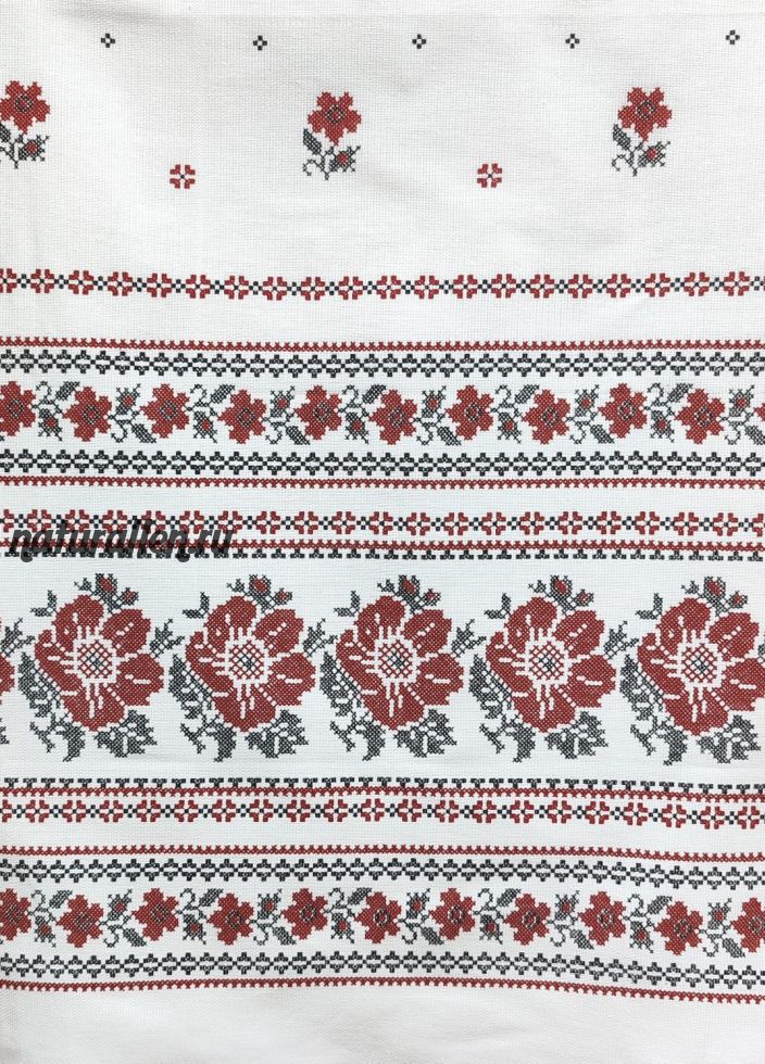 Рушник из 100 % хлопка (красный узор)