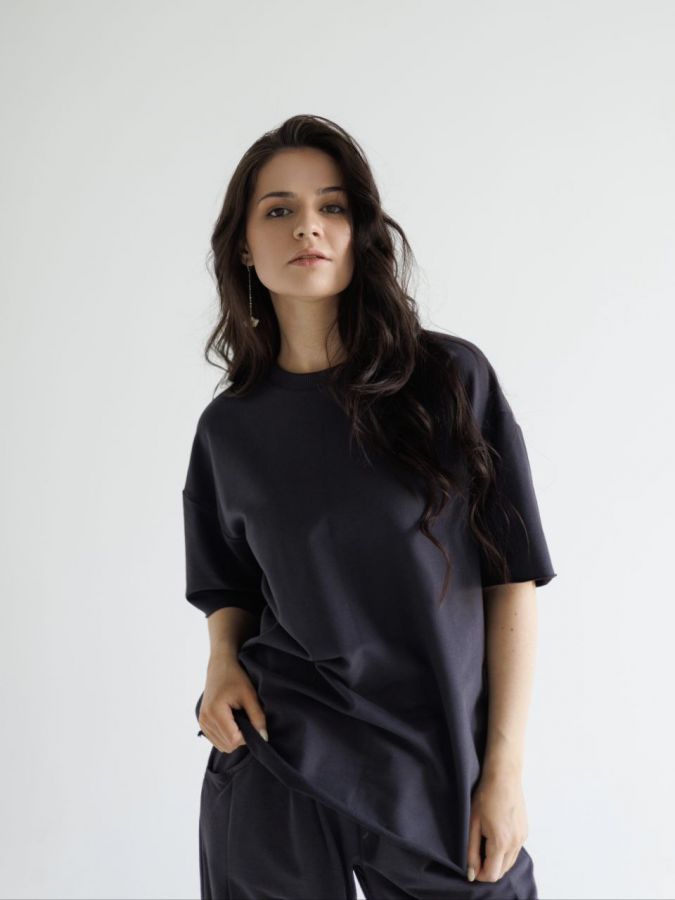 Футболка оверсайз графит