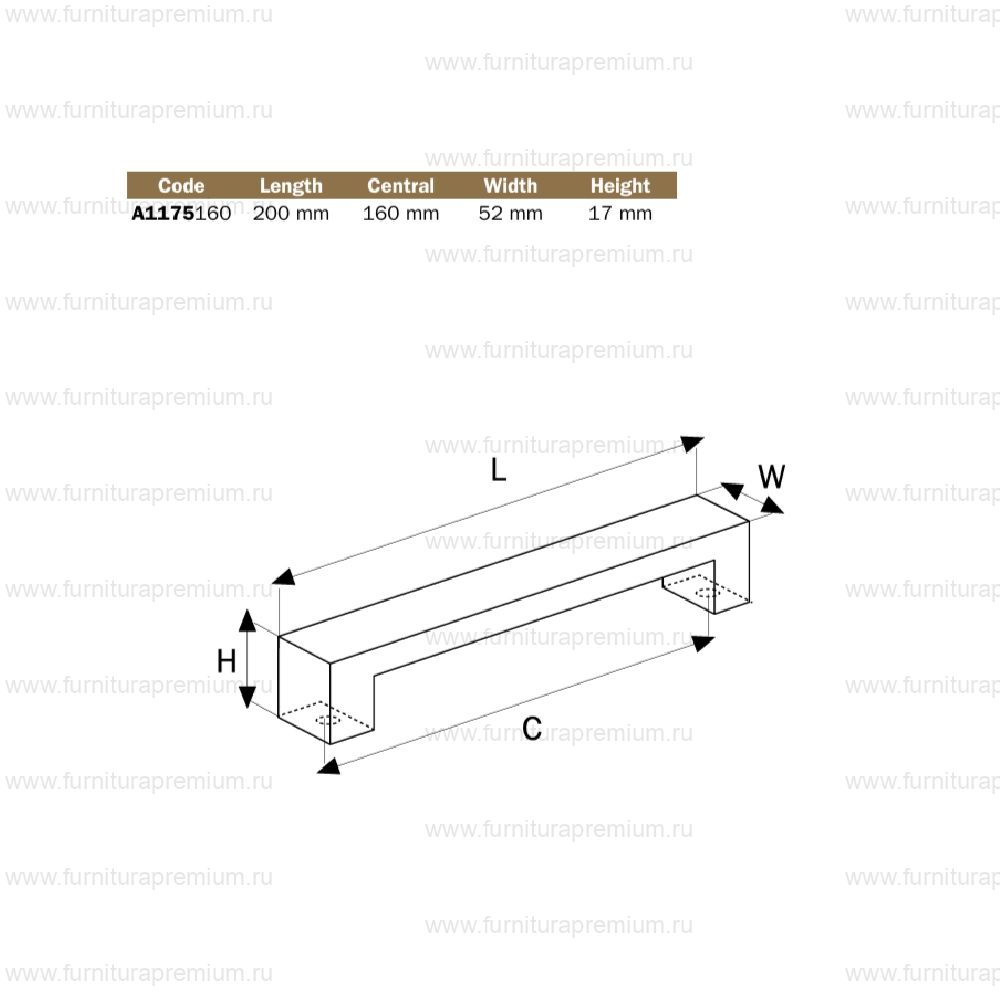 Ручка для раздвижных дверей Cebi A1175