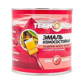 Эмаль для Пола Главный Технолог 0.75л Зелёная, Износостойкая, Алкидно-Уретановая, Универсальная для Внутренних и Наружных Работ.