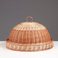 Хлебница круглая с крышкой, плетёная, d=32 см