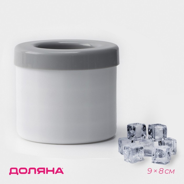 Форма для льда Доляна, 9?8 см, белая, серая