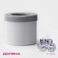 Форма для льда Доляна, 9?8 см, белая, серая