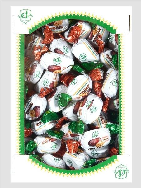 Конфеты Финики с грецким орехом глазированные 1уп*1кг