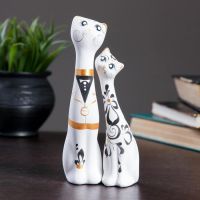 Набор фигурок керамика «Love Коты», 2 шт., белые, 5?8?18 см