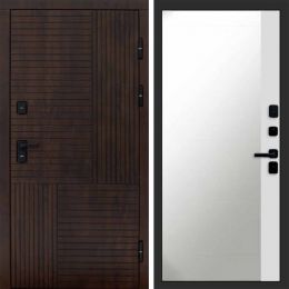 Входная дверь Termo-door Премиум винорит Веста Дуб с терморазрывом - Широкое Зеркало Фацет Белый софт