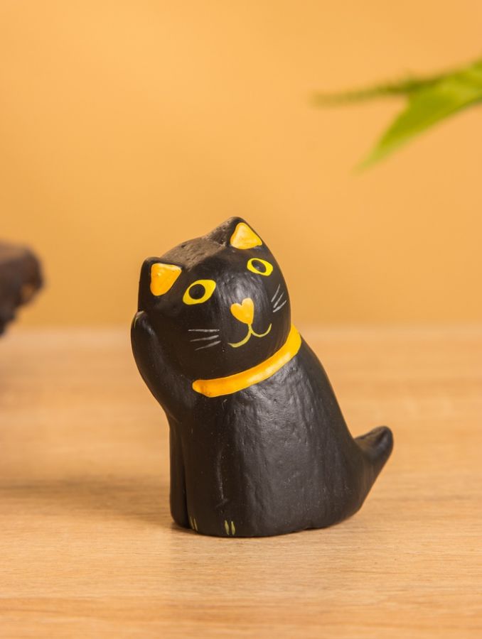 Сувенир «Чёрный кот», 3?5?6 см, дерево