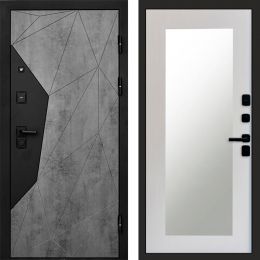 Входная дверь Termo-door Авангард Бетон - Зеркало триумф Лиственница