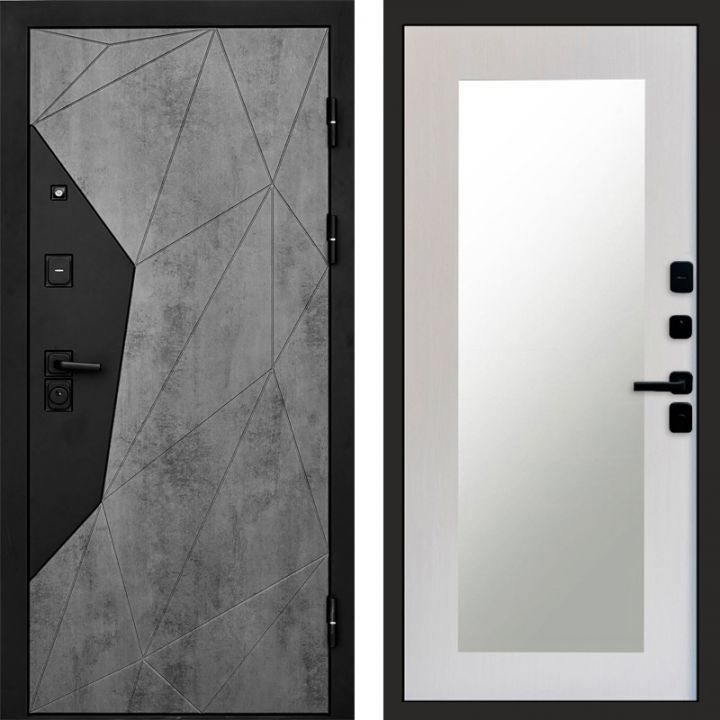 Входная дверь Termo-door Авангард Бетон - Зеркало триумф Лиственница