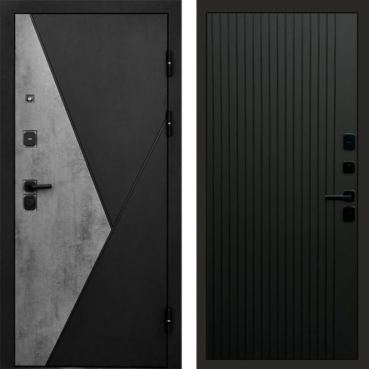 Входная дверь Termo-door Матрикс Бетон - FLAT Черный кварц