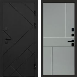 Входная дверь Termo-door Стоун Black - Горизонт Грей софт