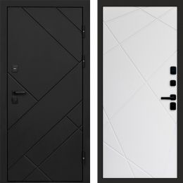 Входная дверь Termo-door Стоун Black - Лучи Белый