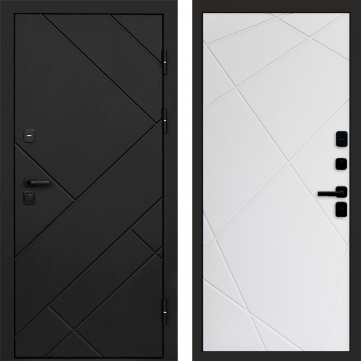 Входная дверь Termo-door Стоун Black - Лучи Белый
