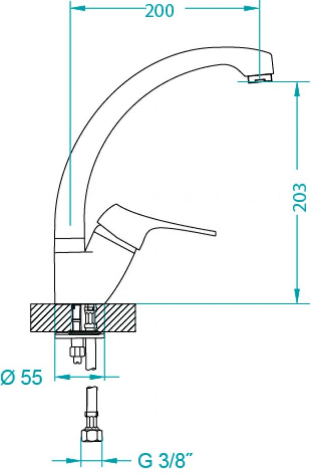 Смеситель для кухни Alveus GENESIS GM 230 G55 AQ 1123740 ФОТО