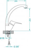Смеситель для кухни Alveus GENESIS GM 230 G55 AQ 1123740 схема 2 Смеситель для кухни Alveus GENESIS GM 230 G55 AQ 1123740 схема 2