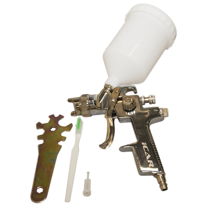 ICAR Краскопульт пневматический ICAR 017 с верхним бачком 600мл., сопло 2,0мм.
