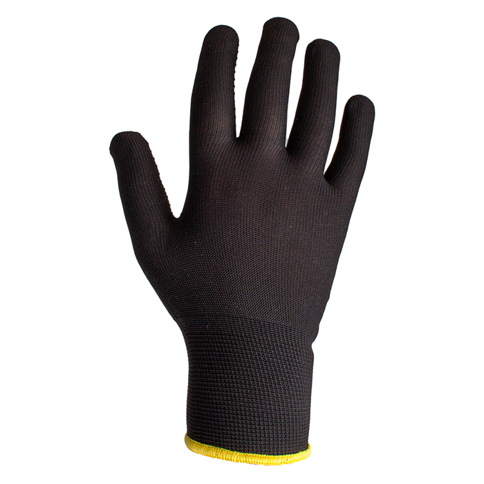 Jeta JS011pb Бесшовные трикотажные защитные перчатки из полиэфирных волокон, цвет: черный. Размеры: 7/S, 8/M и 9/L, 1 пара.