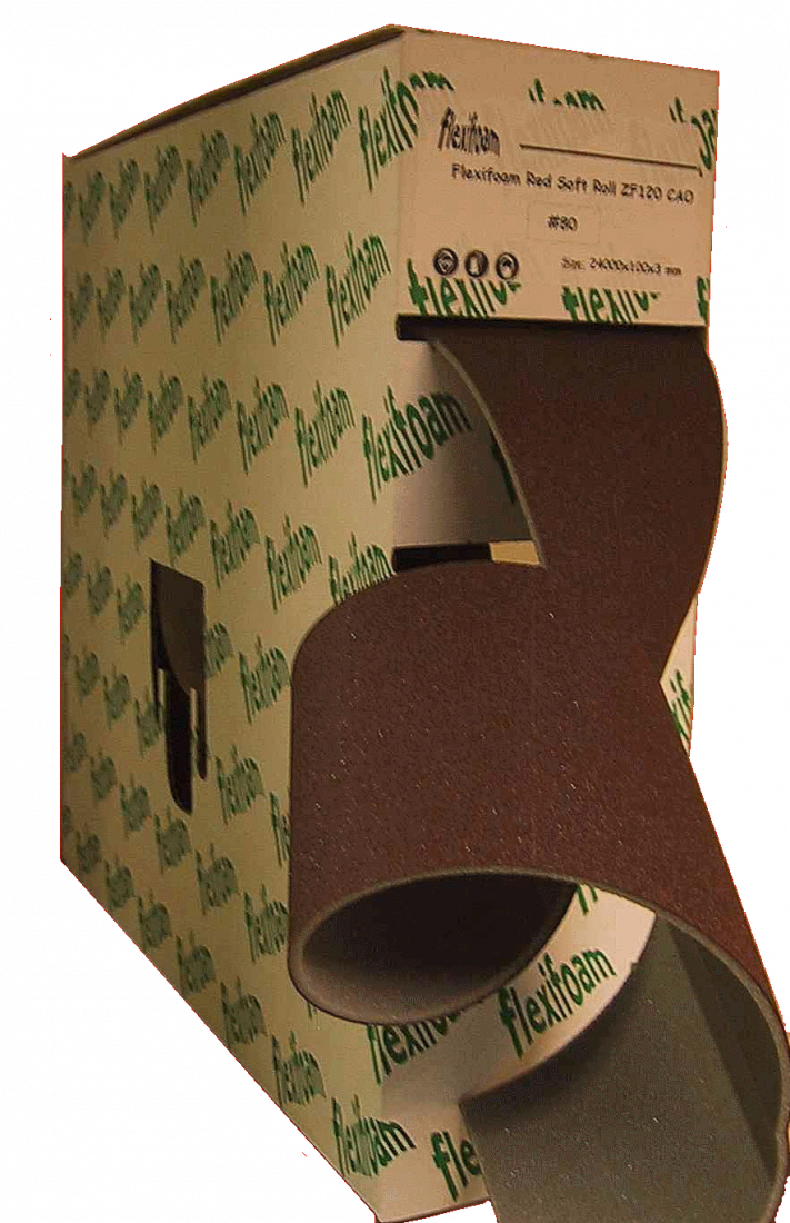 Hanko Губка для промежуточного шлифования Flexifoam Red Soft Roll, 24м. x 100мм. x 3мм., Super fine, (диспенсер 200 шт.)