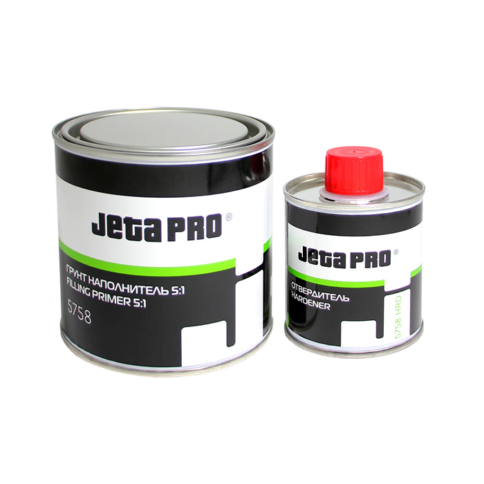Jeta Грунт-наполнитель 5:1, акриловый + отвердитель, черный, 500мл. + 100мл.