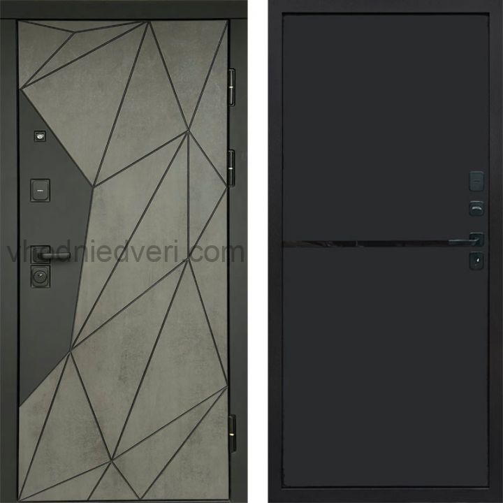 Входная дверь Termo-door Геометрия Бетон - Нео Black