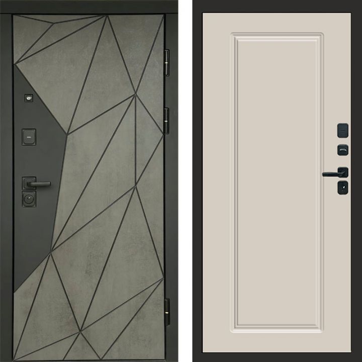 Входная дверь Termo-door Геометрия Бетон - Гранд Слоновая кость