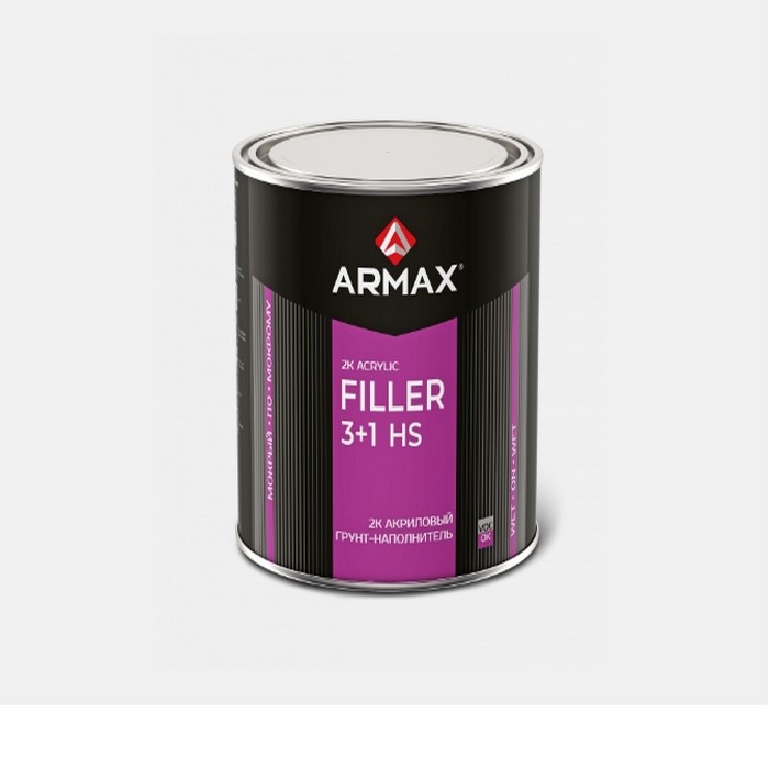 Armax 2К Акриловый грунт «3+1» HS мокрый-по-мокрому черный, объем 1л.