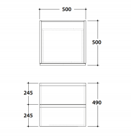 Тумба подвесная в ванную комнату Globo Linea LB4950S 50x50x49 схема 2 Тумба подвесная в ванную комнату Globo Linea LB4950S 50x50x49 схема 2