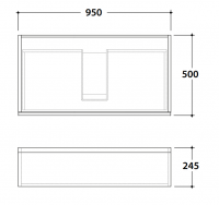 Тумба в ванную Globo Linea LP4995M 95x50x49 схема 2