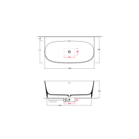 Овальная Ванна Globo Nives KOIB126 160x84,5 см схема 2