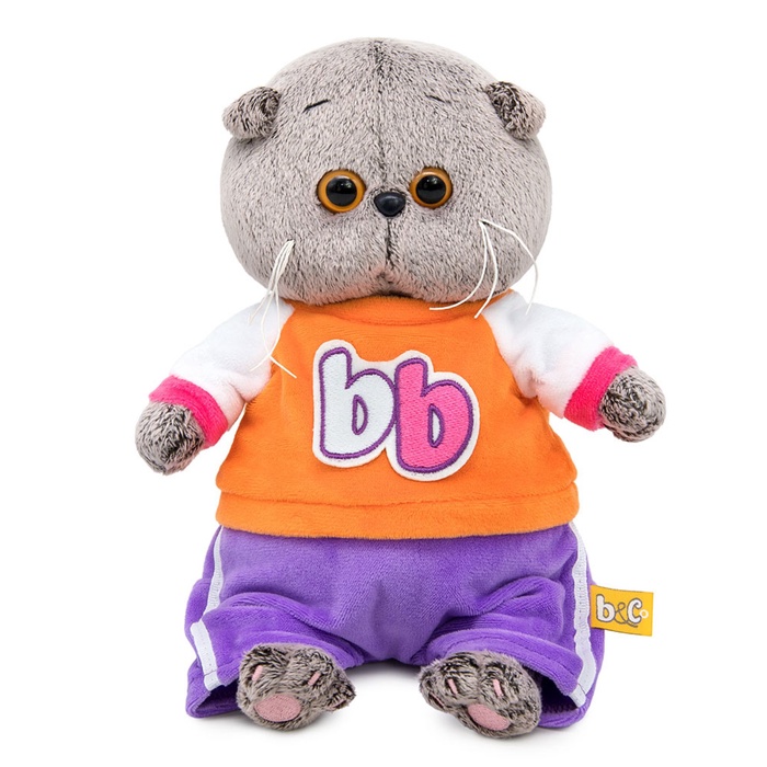 Мягкая игрушка «Кот Басик BABY» в костюмчике в стиле спорт-шик, 20 см