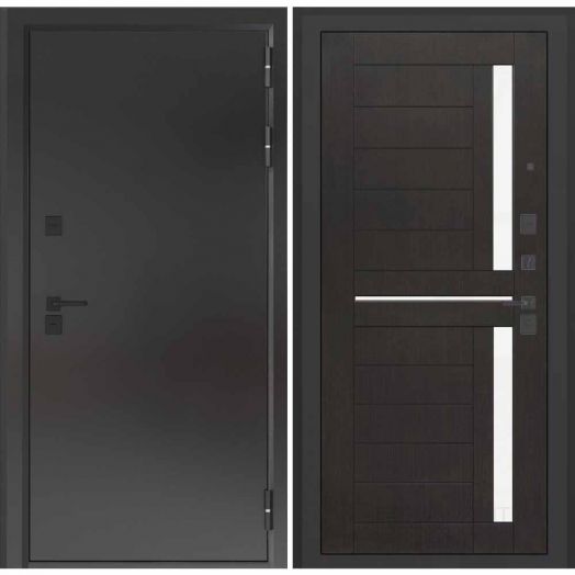 Входная дверь с терморазрывом Бункер BN 10 Тепло Плюс - 02 Венге, стекло белое