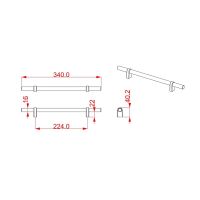 Мебельная ручка-рейлинг Cebi A1260/224 Smooth схема