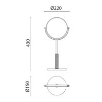 Зеркало косметическое Oasis Defile 0AGD029 22х15х43 см настольное увеличительное схема 2