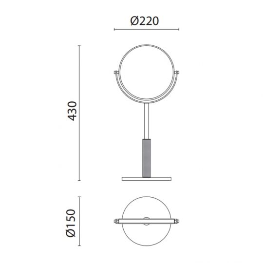 Зеркало косметическое Oasis Defile 0AGD029 22х15х43 см настольное увеличительное схема 2