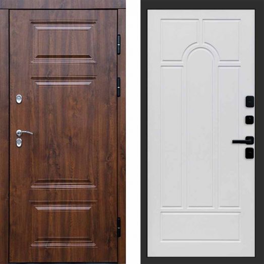 Входная дверь Termo-door Премиум винорит Дуб с терморазрывом - Арка Белое дерево