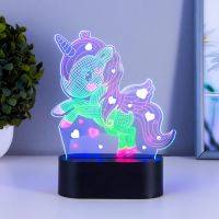 Светильник сенсорный «Единорожек» LED USB (90 см) от батареек 3xАА черный 14?5.5?18.5 см RISALUX 765