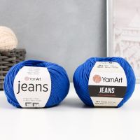 Пряжа для вязания спицами, крючком YarnArt, Jeans, 55% хлопок, 45% акрил, 160 м/50 г, (47 василёк)