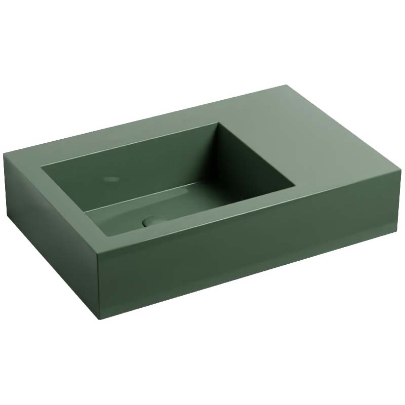 Изображение Cielo Narciso раковина 760х500х165 мм, без отверстия для смесителя, 2 намечены, чаша слева, отверстия справа для установки бокового ящика