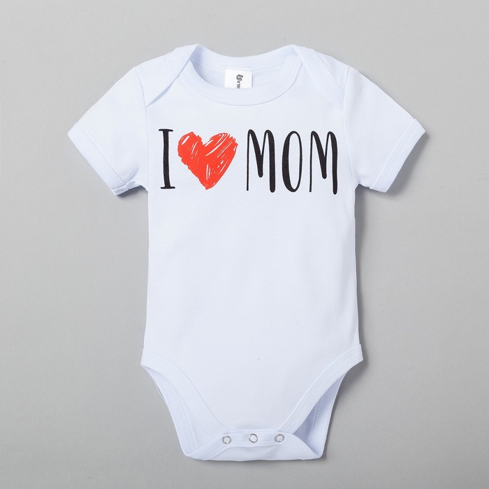 Боди Крошка Я Love mom, рост 62-68 см, белое