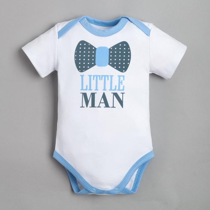 Боди Крошка Я Little man, рост 68-74 см, белое