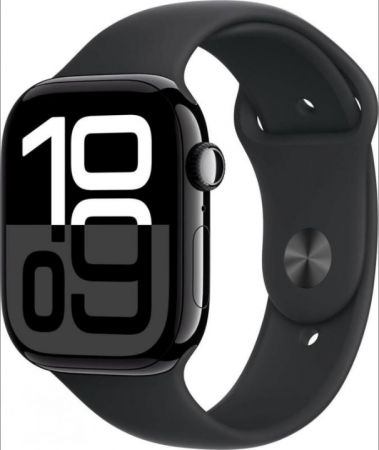 Смарт-часы Apple Watch Series 10 46 mm Jet Black Aluminum Case with Black Sport Band M/L