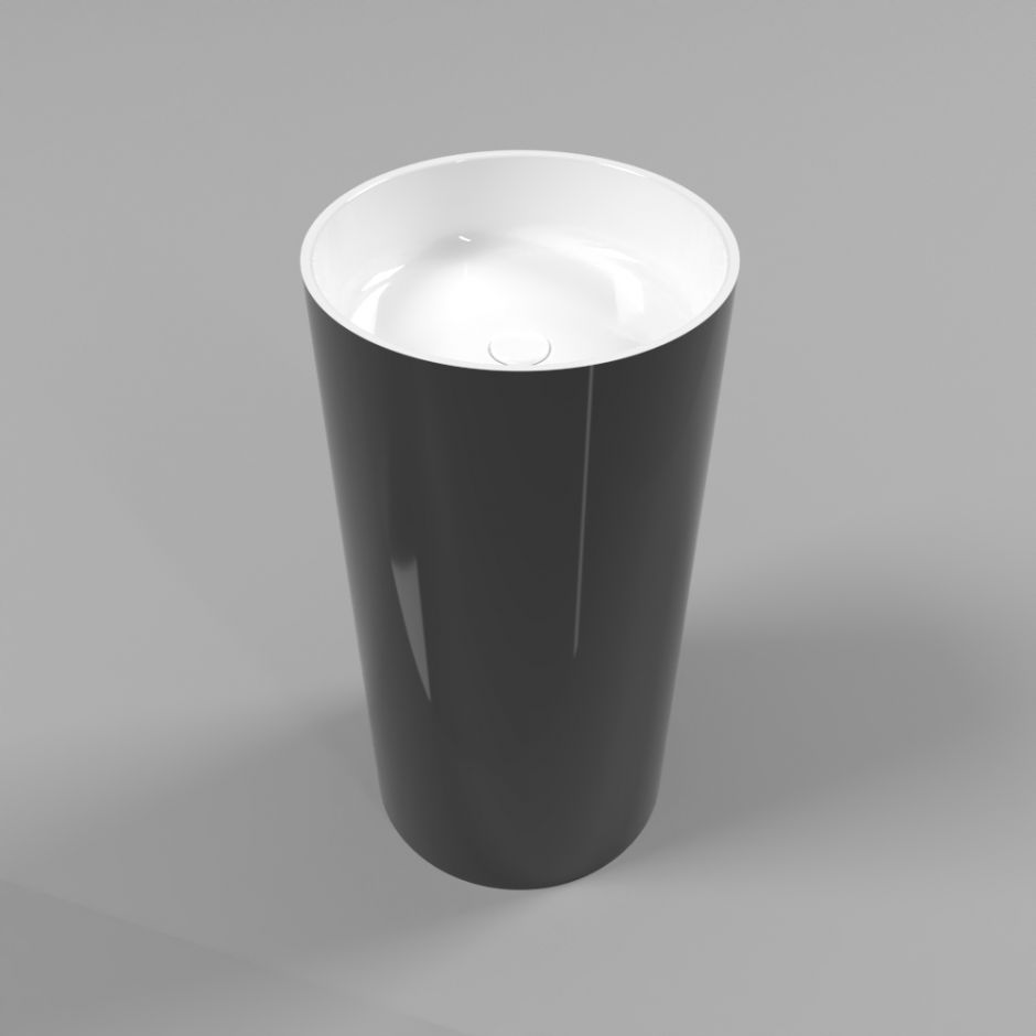 Изображение Раковина WHITECROSS Altar D=43 (черный/белый глянец)