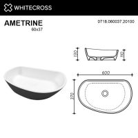 Раковина WHITECROSS Ametrine 60x37 (черный/белый мат) схема 4