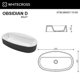 Раковина WHITECROSS Obsidian D 65x37 (черный/белый глянец) ФОТО