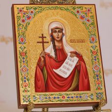 Татьяна Римская 17х21 см (рукописная икона с сусальными золотом и чеканкой)