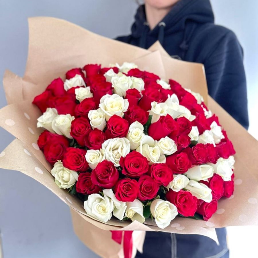Розы Кения 40 см 101 шт в упаковке