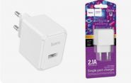 БП сетевой, 1USB HOCO СS11A, 2100mA, белый