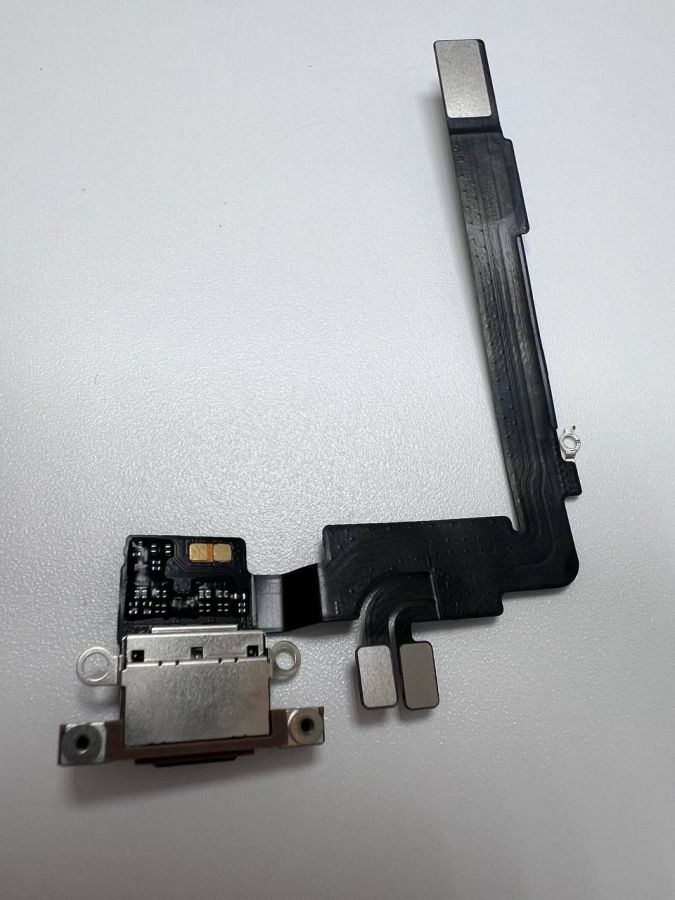 Apple iPhone 16 pro max нижний шлейф с разъёмом зарядки оригинал с разбора (снятый) золотой